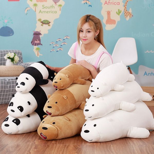 Atacado bonito panda marrom urso polar brinquedo de pelúcia jogo infantil playmate presente do feriado sofá lance travesseiro