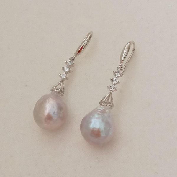 Orecchini pendenti Orecchini di perle d'acqua dolce naturali con bel gancio - Kasumi Baroque 12-13 mm di diametro