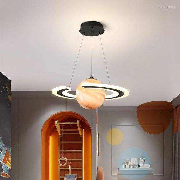 Candeeiros Pendentes Quarto Infantil Nórdico Lustre Led Restaurante Criativo Corredor Quarto Vidro Terra Errante Luminária Júpiter Luminária