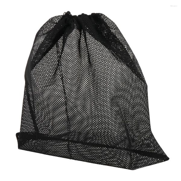 Decorações de jardim Filtro de malha Filtro de malha Bolsas de barreira para aquário Lagoa 45X45CM Cordão de poliéster preto