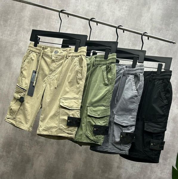 Pantaloni da uomo casual pantaloni cargo designer di pantaloncini ricamato a bussola con grandi tasche laterali pantaloncini di moda estate pantaloni fitness 857