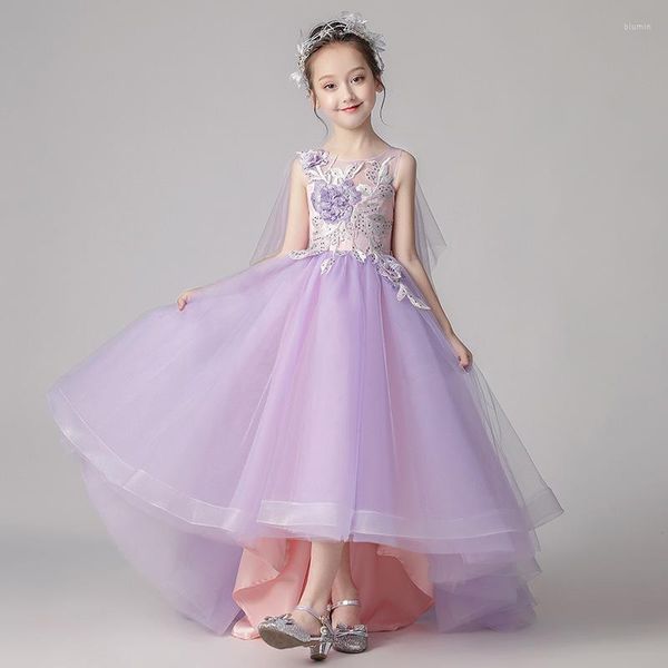 Vestidos para meninas Meninas Aniversário Vestido de princesa Fofo Crianças Passarela À noite Trajes de piano estrangeiro Trajes de verão