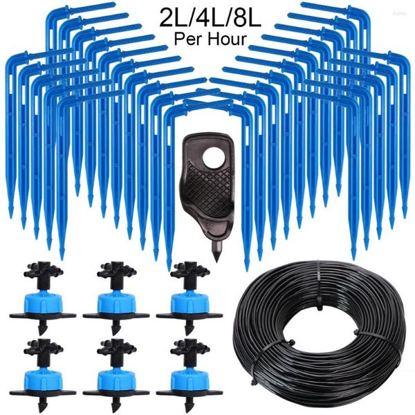 Attrezzature per l'irrigazione Irrigazione a goccia per serre 4 vie 2L 4L 8L 3/5mm Tubo Freccia Kit Giardino Prato Vaso Curva Dripper Sprinkler Trasmettitore