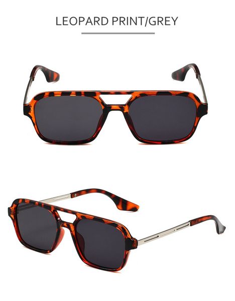 Pilotenbrille, Pilotenbrille, Vintage-Stil, Doppelstrahl, kleine Box-Sonnenbrille, Strandbrille für Herren und Damen