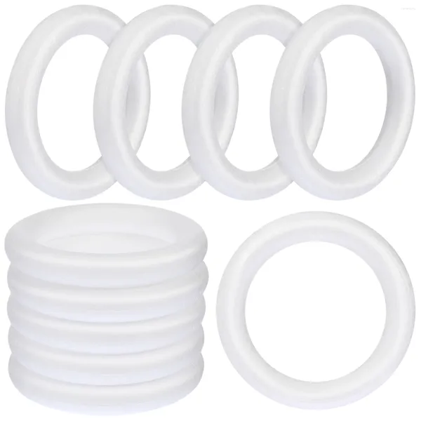 Flores decorativas 10 Pcs Decoração de Natal Círculo Suprimentos de pintura de espuma DIY Anel Circular Redondo Em Branco Anéis De Coroa Modelo Infantil