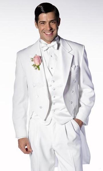 Abiti da uomo 2023 Uomo da sposa con pantaloni 3 pezzi Cappotto a coda di rondine Tuxedo Uomo Slim Fit Prom Costume Homme Blazer