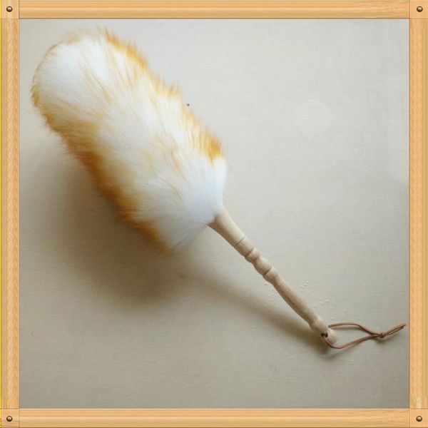 Vendita calda Pure Lampswool Duster Faggio Maniglia per la pulizia della casa Spolverini Strumento per la pulizia della casa piumino all'ingrosso e gratuito shi Gafv