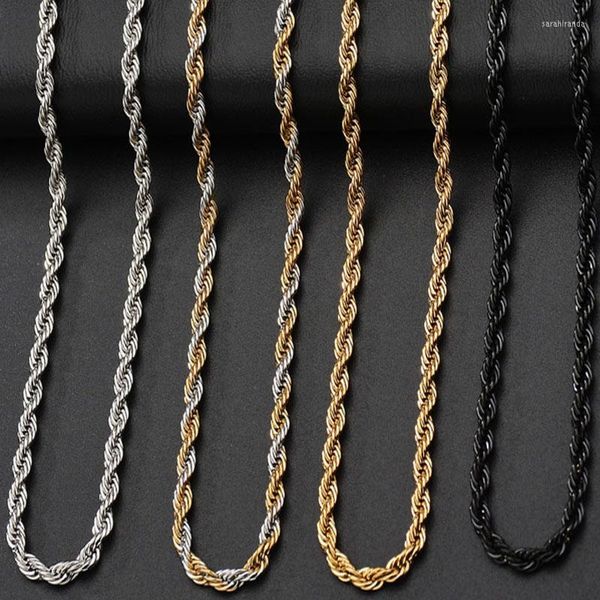 Ketten Twist Hip Hop Edelstahl Lange Kette Halskette Männer Schmuck Großhandel Marke Hippie Gold Farbe Männlich Geschenk