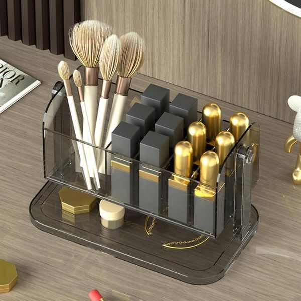 Caixas de armazenamento Classificação de cesto Multi Compartamentos Recipiente de Maquiagem do quarto Mantenha o rack de cosméticos de material doméstico de cosméticos