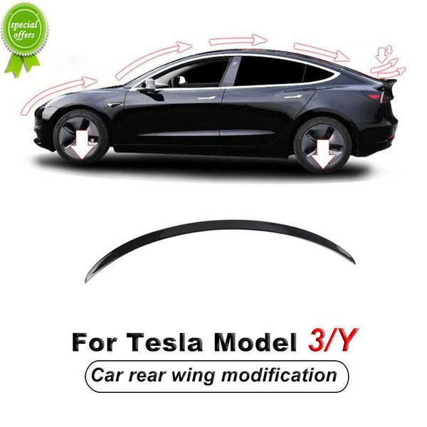 Nuovo Reale Secco In Fibra di Carbonio Coda Posteriore del Tronco Spoiler Ala Per Tesla Modello 3 Modello Y 2017 2018 2019 2020 2021 2022 Accessori