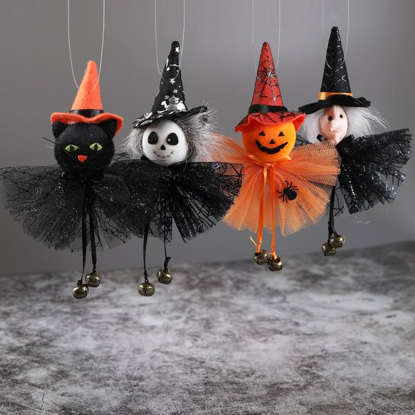 Adereços para cena de festa assustadora de Halloween Bruxa de Abóbora Gato Preto Pingente Presente Decoração de Halloween para Bar Decoração de Casa Assombrada