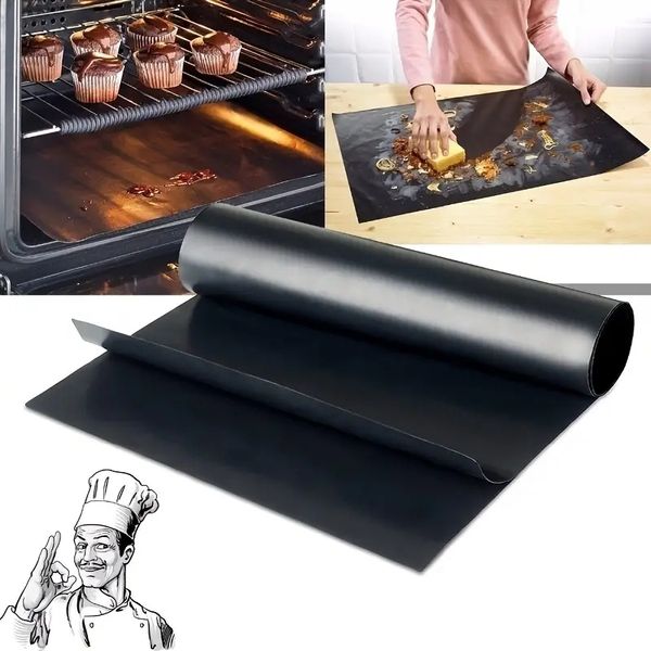 Tappetino da forno antiaderente riutilizzabile 1pc/2pcs, tappetino da cucina in teflon foderato in forno spesso 0,2 mm per forno a microonde, strumento di cottura