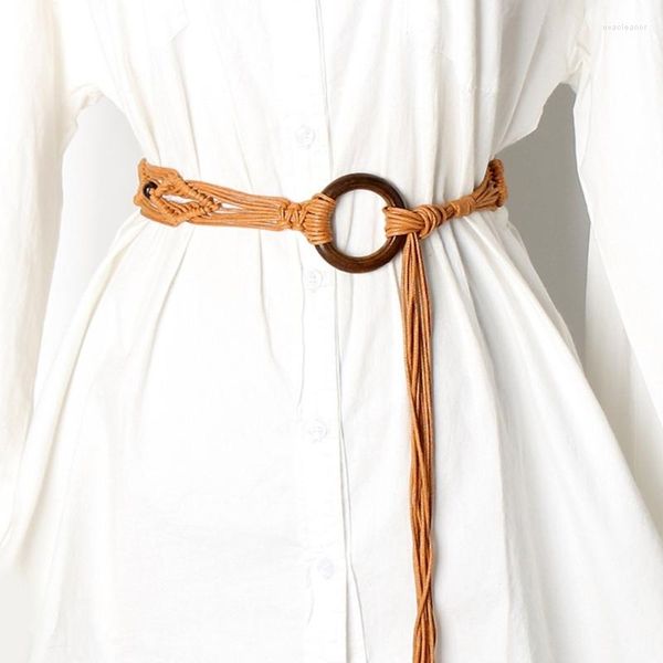 Gürtel Weben aushöhlen Taille Seil für Frauen Damen Kleid Gürtel mit böhmischen Perlen Dekore Mode weiblich