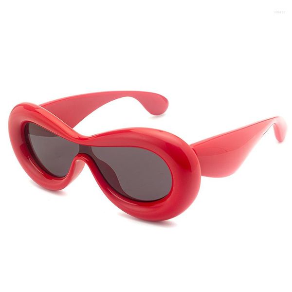 Occhiali da sole rotondi personalizzati irregolari da donna Moda stile rosso Occhiali da vista bianchi Occhiali da vista da uomo in acetato di marca