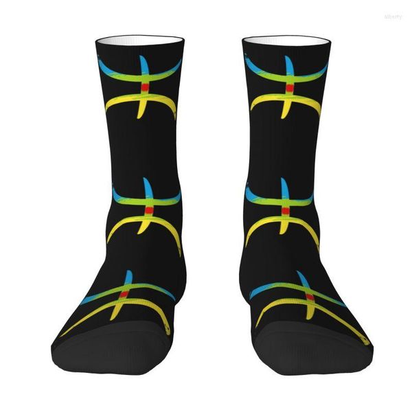 Herrensocken, lustiger Aufdruck, Berber-Amazigh-Flagge, für Damen und Herren, dehnbar, Sommer, Herbst, Winter, Crew