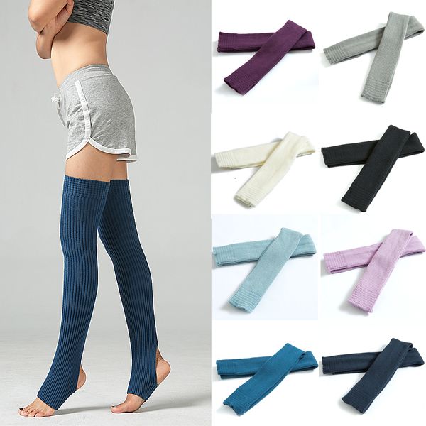 Leggings da donna 29,5 pollici Casual Step On Yoga Coscia alta calze lavorate a maglia Balletto latino Copri ginocchio Scaldamuscoli Leggings Lana Donna 230609