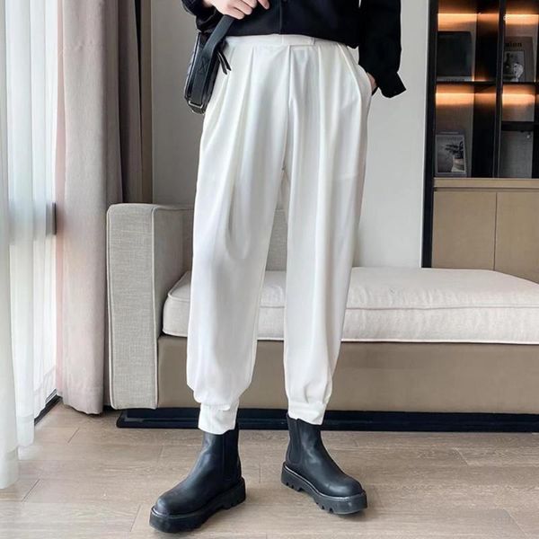 Pantaloni da uomo Elegante tuta anti-pelucchi allentata Chiusura con cinturino in vita da uomo Vestirsi in modo casual