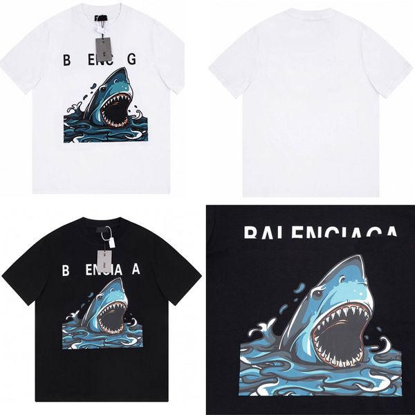 2023SS Luxury Brand Alta qualità Primavera Estate New Shark T-shirt a maniche corte Fashion Personality Mens and Womens Designer Casual Versatile Tee Tshirt