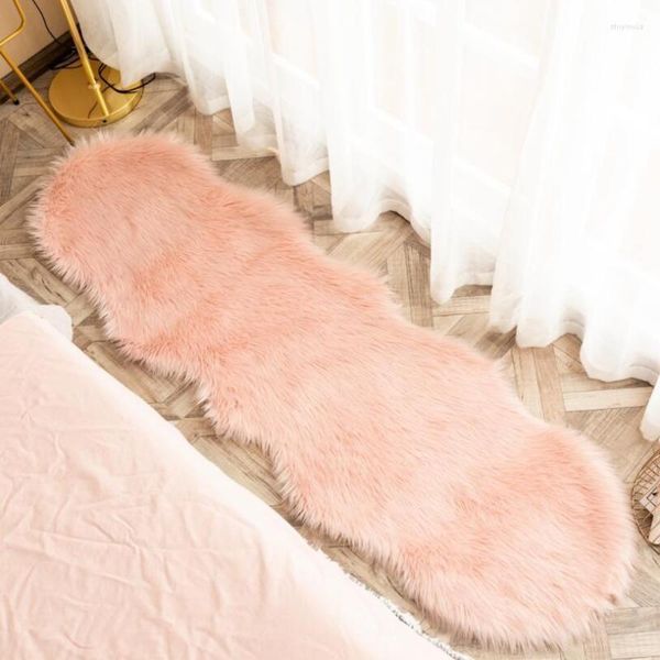 Tappeti Tappeto peluche irregolare rosa Ecopelle Pelle Tappetino antiscivolo Tappetino antiscivolo Lavabile Tappeto stampa animalier Per soggiorno Camera da letto