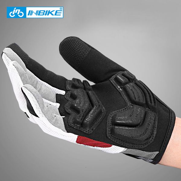 Guanti da ciclismo INBIKE Guanti da ciclismo a dita intere Guanti da bicicletta MTB durevoli per la guida Accessori moto da esterno Touch Screen imbottito IF239 230609