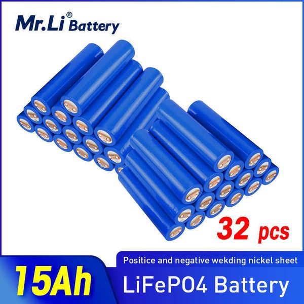 32pcs Mr.Li 33140 3.2v 15Ah lifepo4 baterias de lítio 3.2V Células para 12v 24V Veículo Elétrico Bicicleta EV Triciclo Scooter