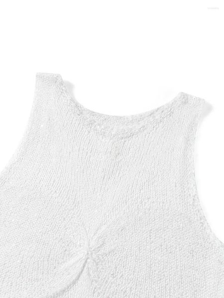 Damen Tanks Frauen Sparkly Crop Tank Top Sleeveelss Crewneck Sheer Mesh Slim Shirt Tops Y2k Hollow Out Cami Corset White