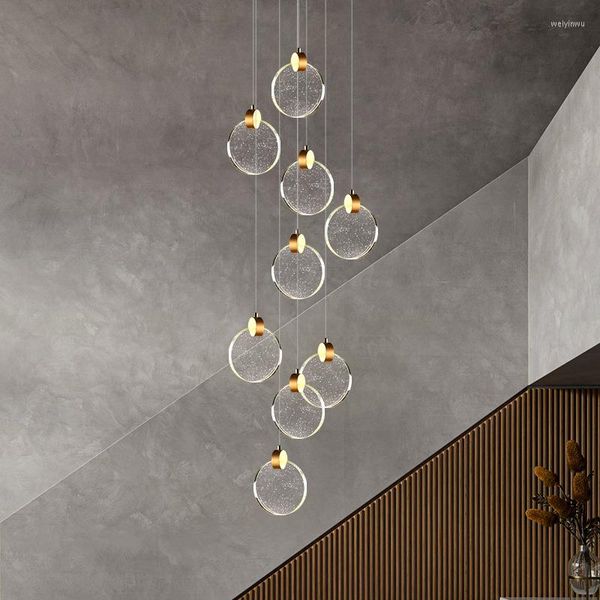 Avizeler Led Sanat Avizesi Kolye Lambası Işık Modern Parlak Kabarcık Kristal Aydınlatma Oturma Odası Yemek Odası Dekor Merdiven Çatı Loft Asma Armatürler