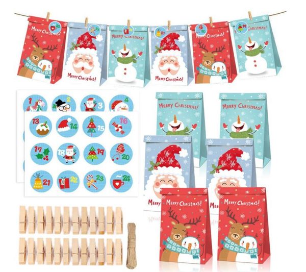 Gift Wrap Christmas Snowman Candy Elk Tree Kraft Paper Bags Drop Delivery Otwie