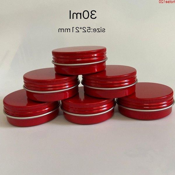 30 ml Rote DIY Kerze Leere Runde Kleine Aluminium Box Metall Blechdosen Schönheit Gesicht Hand Fuß Creme Nachfüllbare Jar Potgoods Fwppg