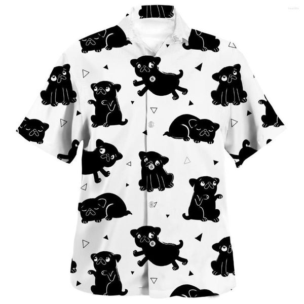 Camisas casuais masculinas Funny Piggy 3D Print Anime Shirt Beach Hawaiian Summer Short Sleeve Party Holiday Streetwear Oversized Chemise Homme