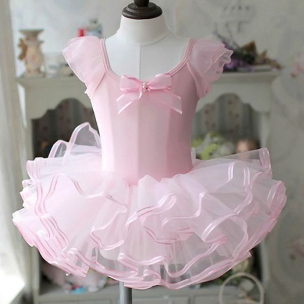 Dancewear Rosa Gelb Tutu Kleid Mädchen Gymnastik Trikot Dancewear Kleidung Kinder Ballerina Kostüm Party Kostüm 230612