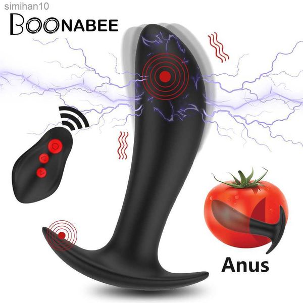 Elektrische Schock Puls Prostata Massage Vibratoren Sex Spielzeug für Männer Homosexuell Drahtlose Fernbedienung Männlichen Anal Butt Plug Stimulator Masturbator L230518