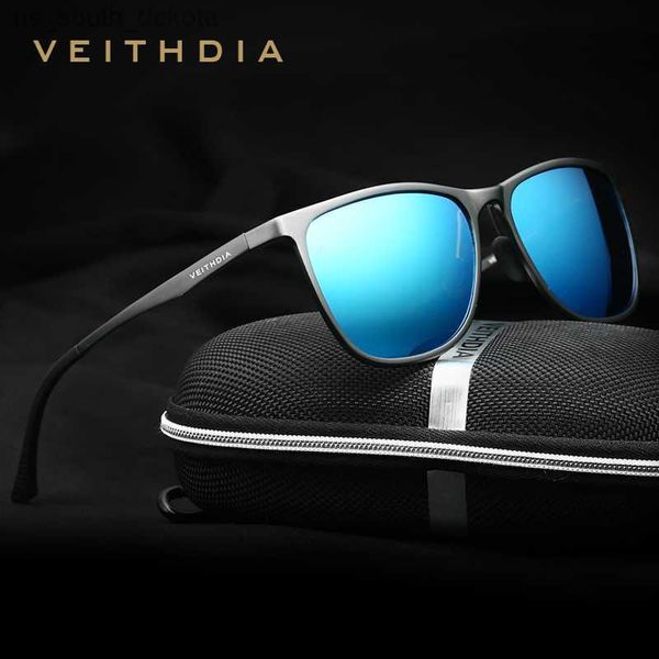 VEITHDIA Retro Aluminium Magnesium Marke männer Sonnenbrille Polarisierte Linse Vintage Brillen Zubehör Sonnenbrille Für Männliche 6623 L230523