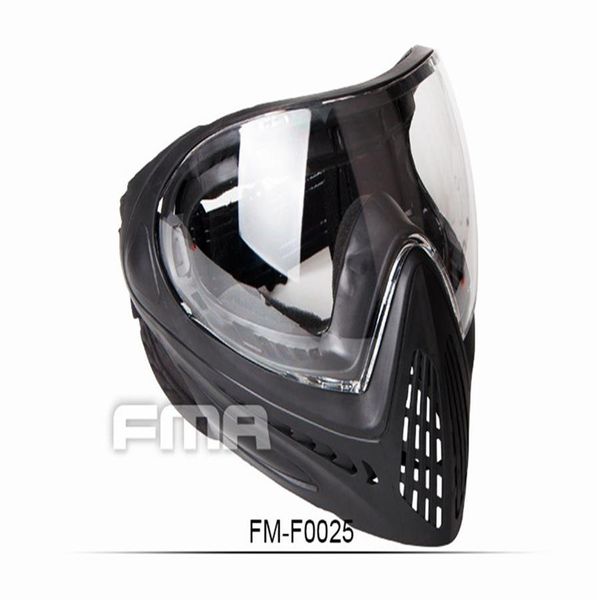 Máscara facial completa F1 com capuz tático com máscara de proteção antiembaçante de segurança para paintball de camada única para caça ao ar livre CS Airsoft Equi2603
