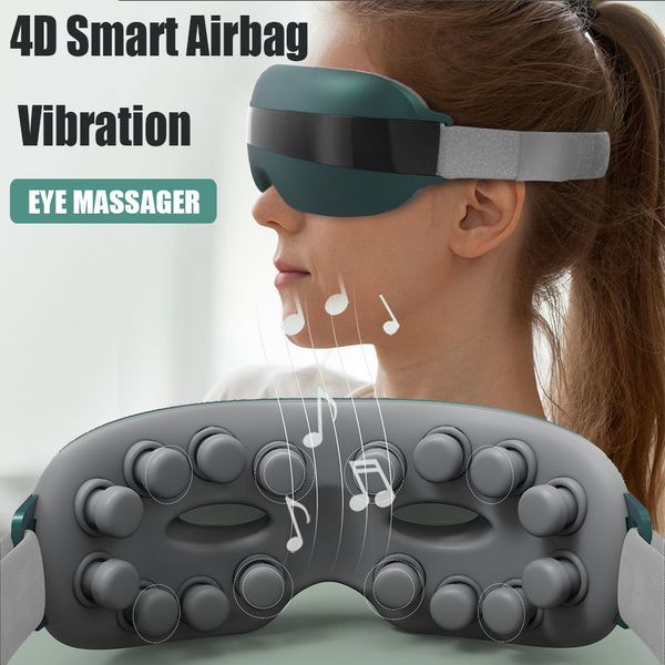 Массажер для глаз 4D Smart Vibration Vibration Eye Massager Инструментирование глаз Bluetooth Music Установка глаз темные круги спящих бокал AID 230609