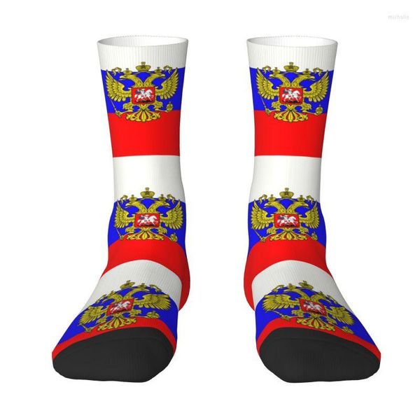 Мужские носки милые мужские русские платье флага унисекс дыхание теплое 3D -печать экипажа