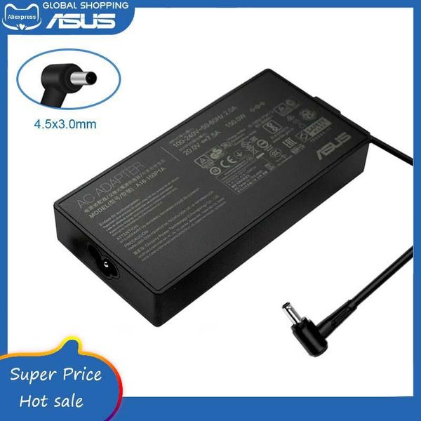 Adaptador A18150p1a Carregador de laptop 20V 7.5A 150W 4,5x3.0mm Adaptador CA Fonte de alimentação para ASUS X571 X751G X571LI X571LH VX60G T9750 UX535