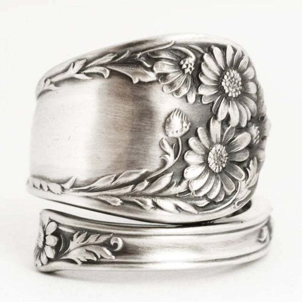 Подсолнечное кольцо для женщин для женщин серебряное винтажное