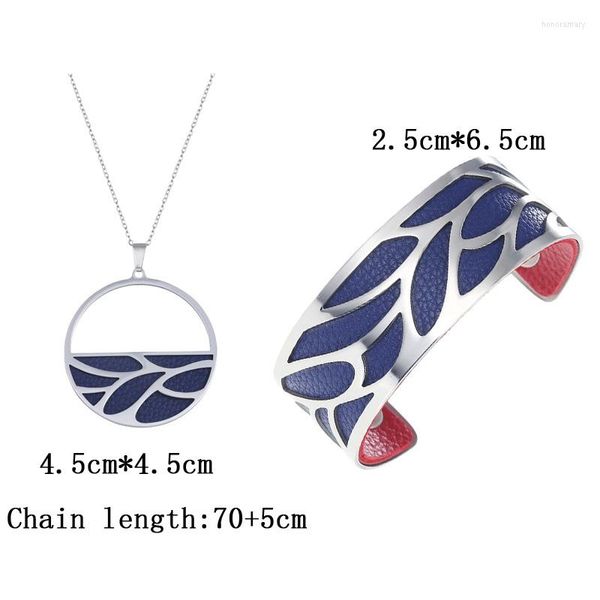 Collana Orecchini Set Gioielli in pelle intercambiabili in acciaio inossidabile di lusso per collane da donna Donna