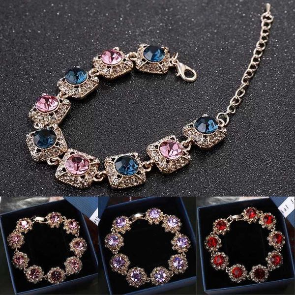 Braccialetti con ciondoli Donna Glitter Bracciale con strass grande Gioielli per feste di nozze Bracciale catena di lusso squisito Regali per feste di nozze Accessori femminili Z0612