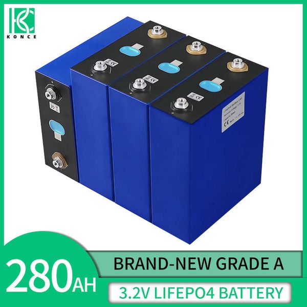 3.2v 280Ah Lifepo4 Bateria 12V 24V 48V Fosfato de ferro de lítio Totalmente compatível faça você mesmo Bateria recarregável para carrinho de golfe EV barcos