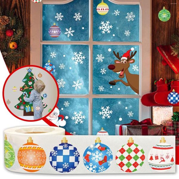 Confezione regalo per etichette naturali con rotolo natalizio rotondo da 1,5 pollici 500 adesivi / adesivo da parete