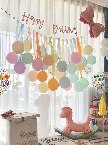 Party-Dekorationsset mit bunten Macarons, 25,4 cm, Latex-Ballon-Dekorationen für Kinder, Geburtstag, Jahrestag, Thema, Hintergrundwand