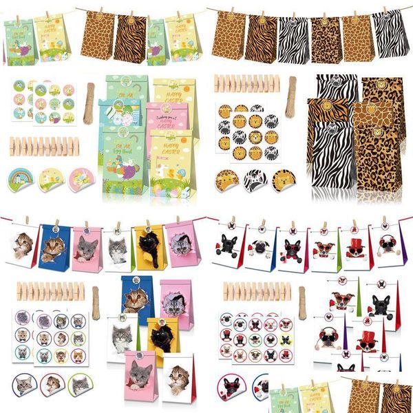 Sacchetti di imballaggio Giorno dell'indipendenza degli Stati Uniti su Jy 4 National Candy Gift Set Kraft Paper Oil Bag Drop Delivery Otp84