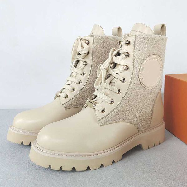 Designer plataforma botas femininas bota de luxo senhoras rois moda menina couro náilon alça material destacável pequena carteira senhora sapatos casuais ao ar livre com caixa saco de pó