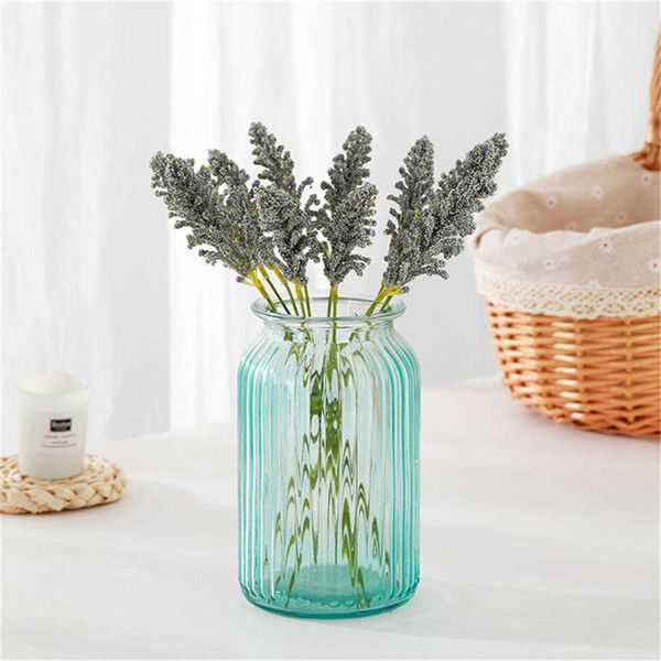 Fiori secchi 6 pz/lotto 32 cm Schiuma Spighe di Grano Fiore di Lavanda Artificiale per la Pastorale Casa Decorazione Della Festa Nuziale Falso Reed Decor