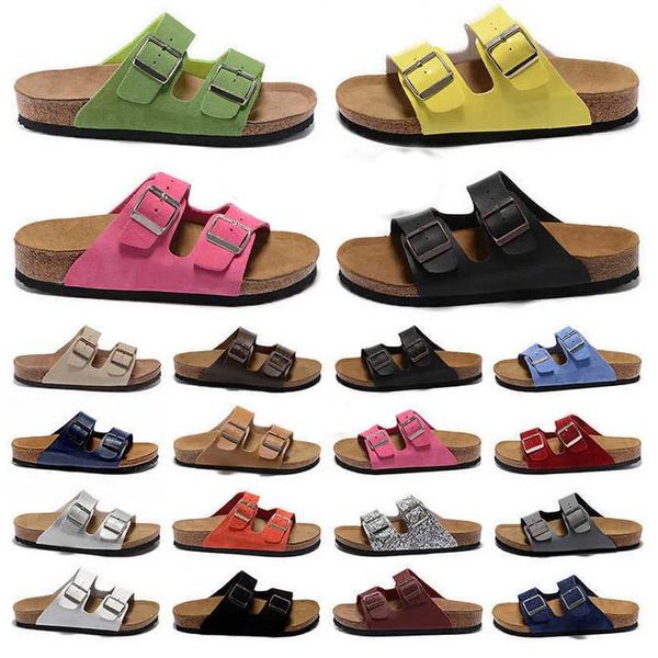 Sandálias de couro da moda, sandálias de praia favoritas, sapatos casuais, feminino, masculino, Arizona Maya, designer de Boston, chinelos de cortiça de verão.