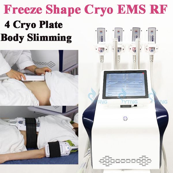 Kryotherapie Body Sculpting Freeze Shape Machine Cool Fat Freezing 4 Pads Cryo EMS RF-Technologie Cellulite-Reduktion