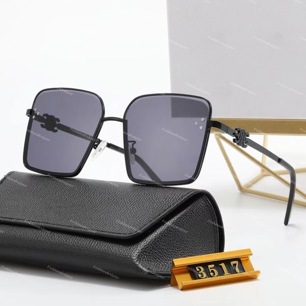 Herren-Designer-Brille Lunettes CE Sonnenbrille Vollformat UV400 sonnenfest Damenmode-Brille Luxus-Oversize-Metallrahmenbrille für Strand im Freien Quadratischer Schirm