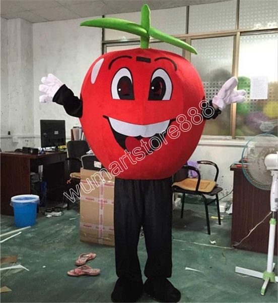 Fantasia de mascote de frutas de maçã vermelha de alta qualidade Carnaval unissex roupa para adultos tamanho adulto festa de aniversário de natal ao ar livre vestir adereços de fantasia